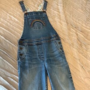 Mini Boden rainbow denim overalls